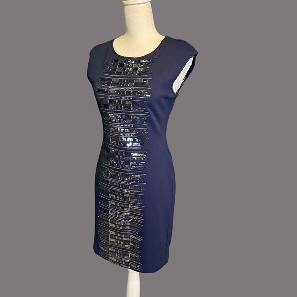 BCBGMaxAzria ‘Seri’ Bodycon Sequin Embellished Mini Dress in “Carbon Combo” Sz S - Picture 6 of 16